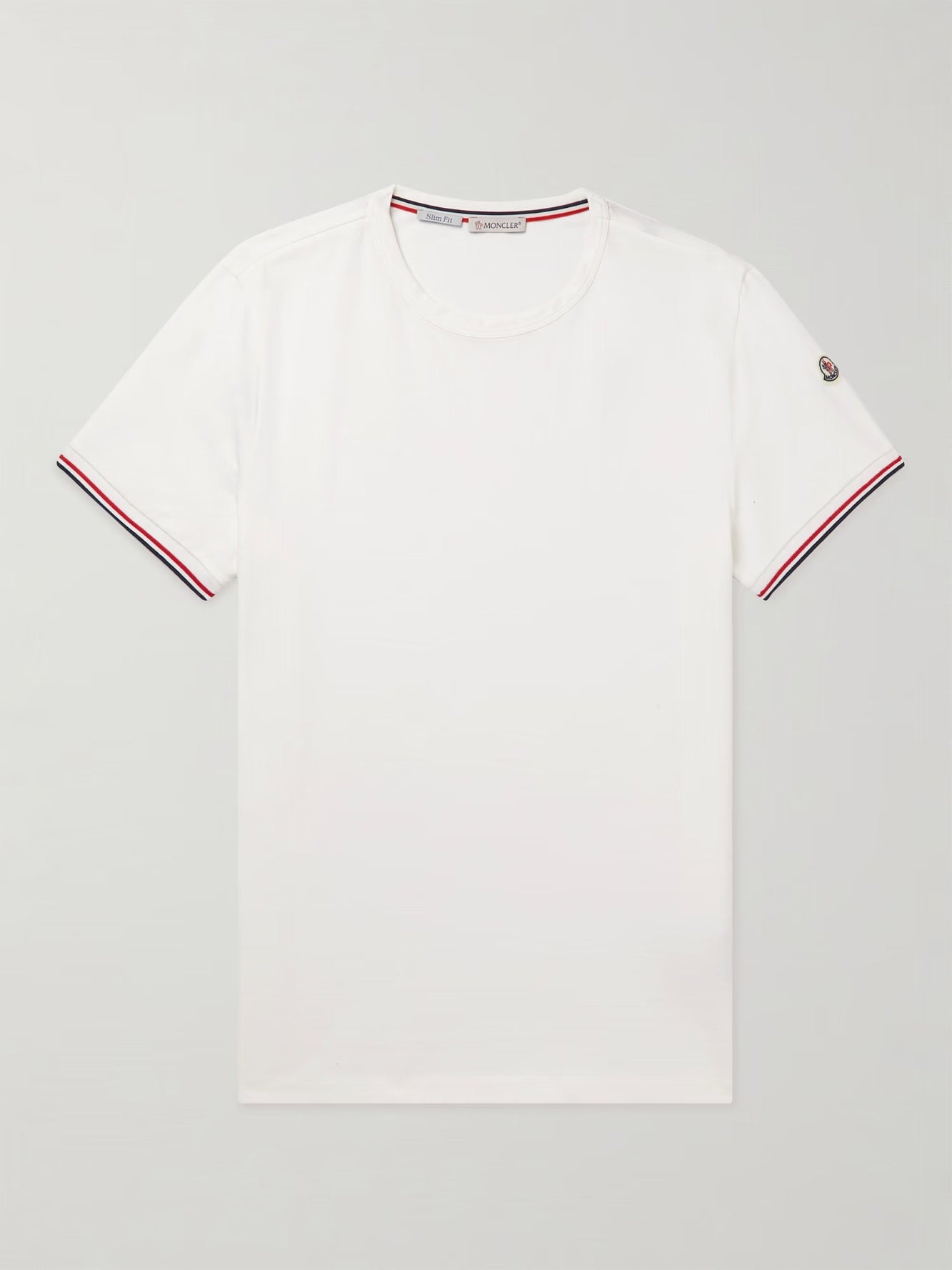 White Stretch T-Shirt with Logo Badger