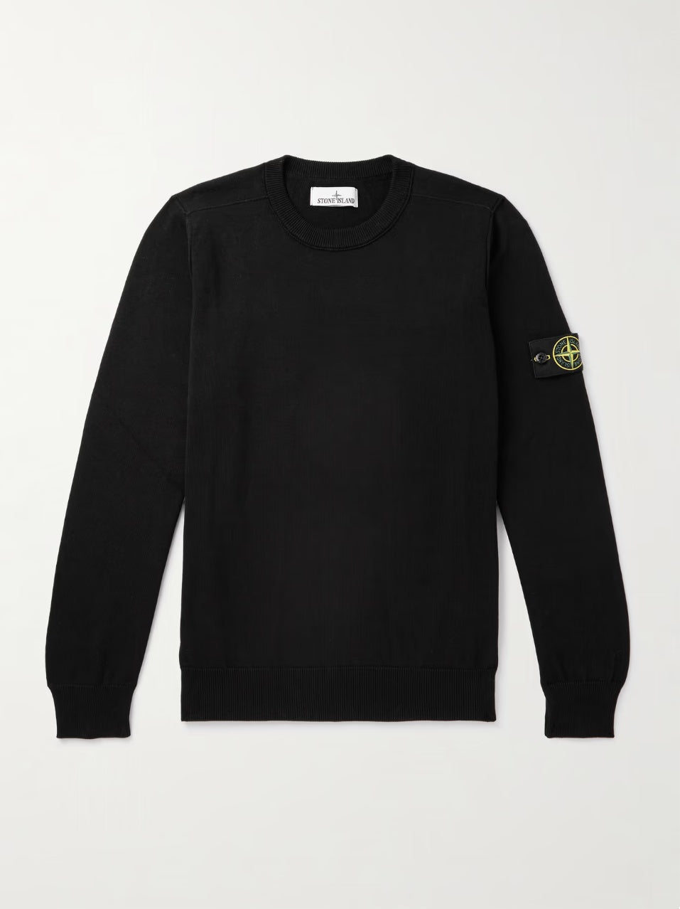 Black Cotton Knitwear with Logo Badge